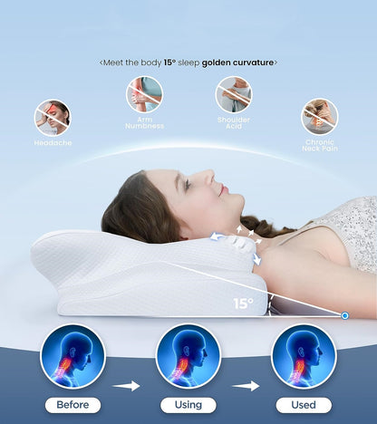 Cozyplayer Odorless Ergonomic Contour Memory Foam Pillow